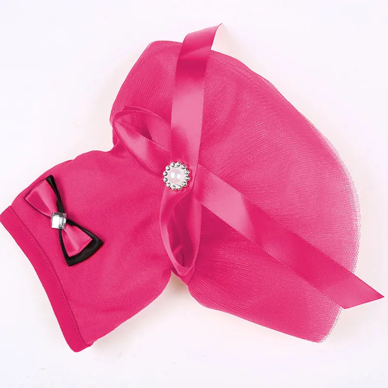 Pet Princess Style Skirts Pet Supplies Dog Dresses Princess Style Sweet Universal Cute Korean Style Clothes Supplies Bow Skirts