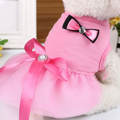 Pet Princess Style Skirts Pet Supplies Dog Dresses Princess Style Sweet Universal Cute Korean Style Clothes Supplies Bow Skirts