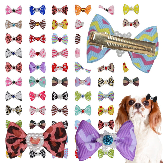 10Pcs/20pcs/30pcs Dog Hair Bow Clips Puppy Hairpin Pet Cat Holiday Handmade Valentine Easter St. Patrick Pet Hair Accessories